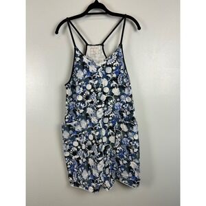 Free People Movement Blue Forest Hot Shot Romper Size Small One Piece Pockets